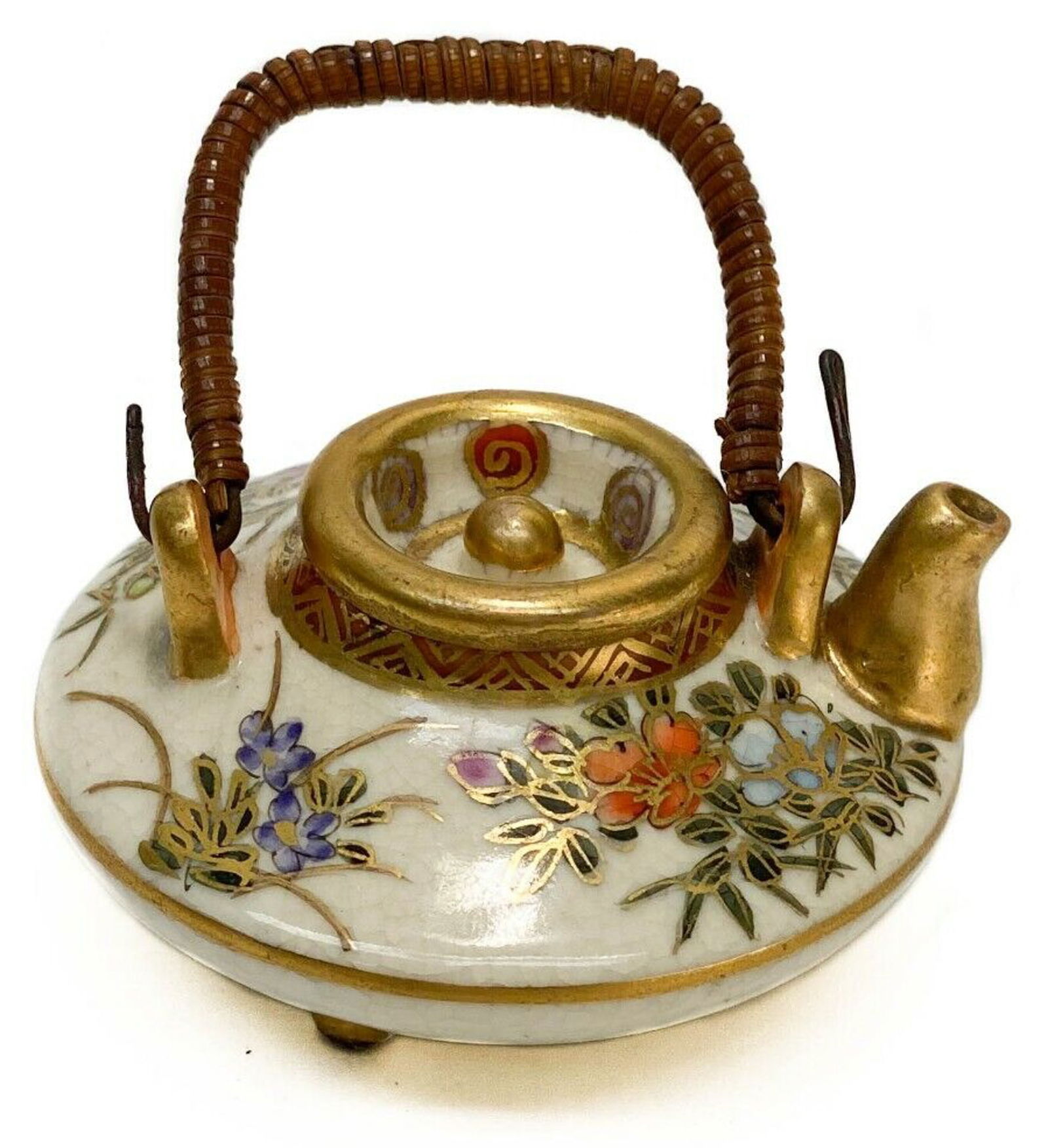 Japanese Satsuma Hand Painted Porcelain Miniature Teapot, Meiji Period (1 of 5)