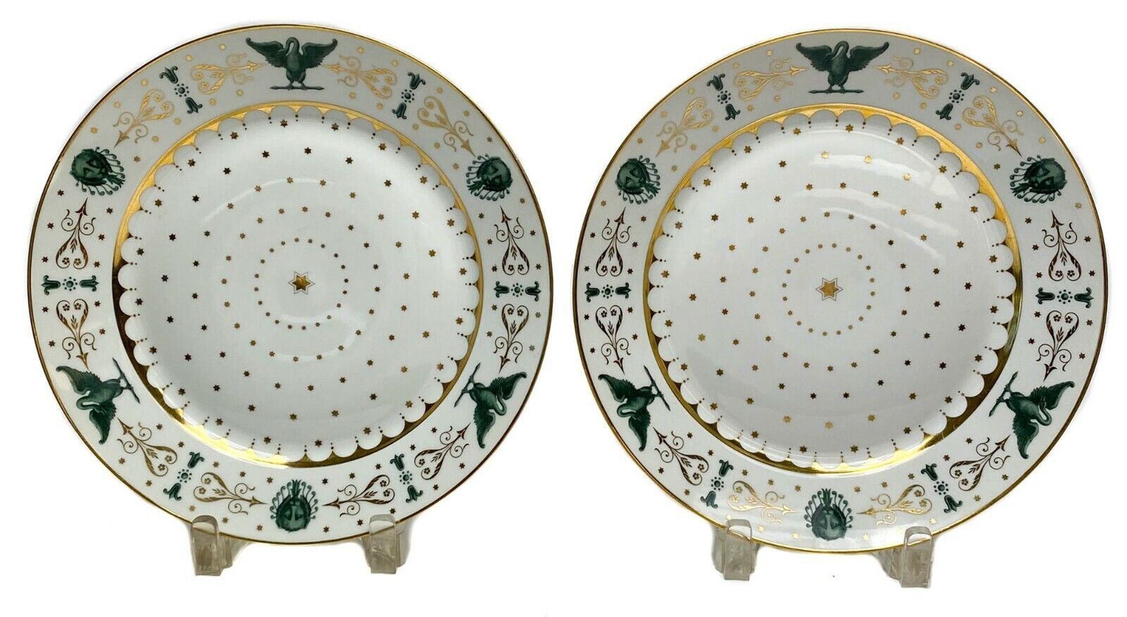 Pair Manufacture de Sevres Porcelain Cabinet Plates Empire Style, 1959 (1 of 8)