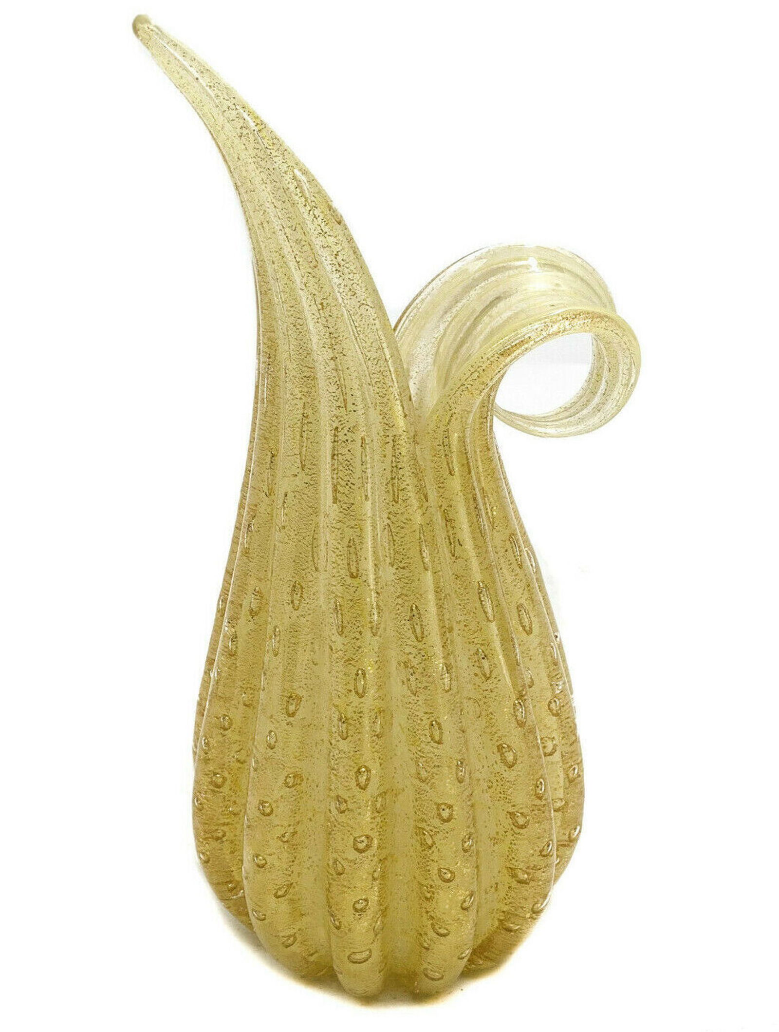Ercole Barovier Gold Fleck Controlled Bubble Ewer or Carafe, circa 1970 (1 of 4)