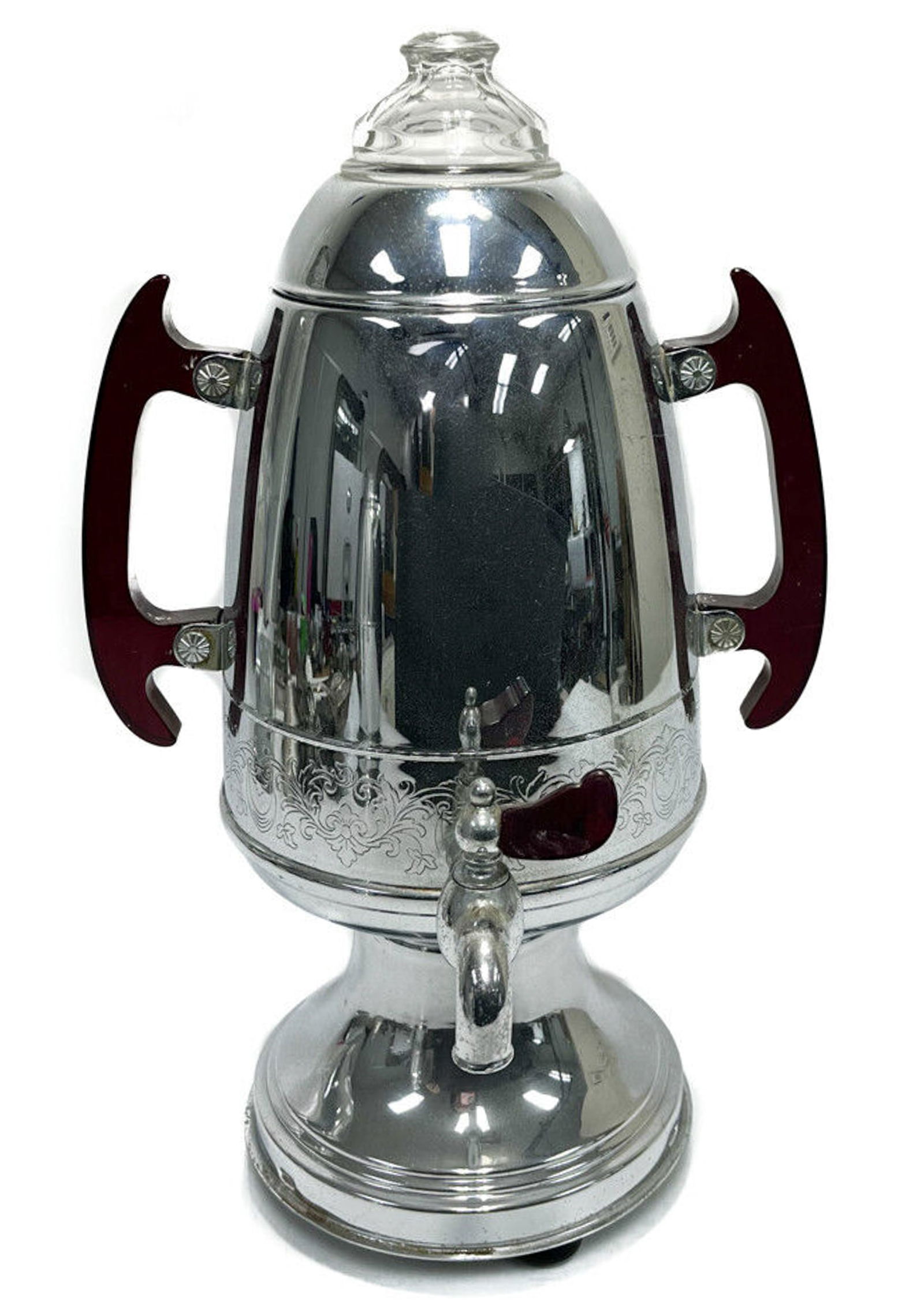 Industrialist Chrome Red Bakelite Tea or Coffee Pot Samavar circa 1940 (1 of 6)