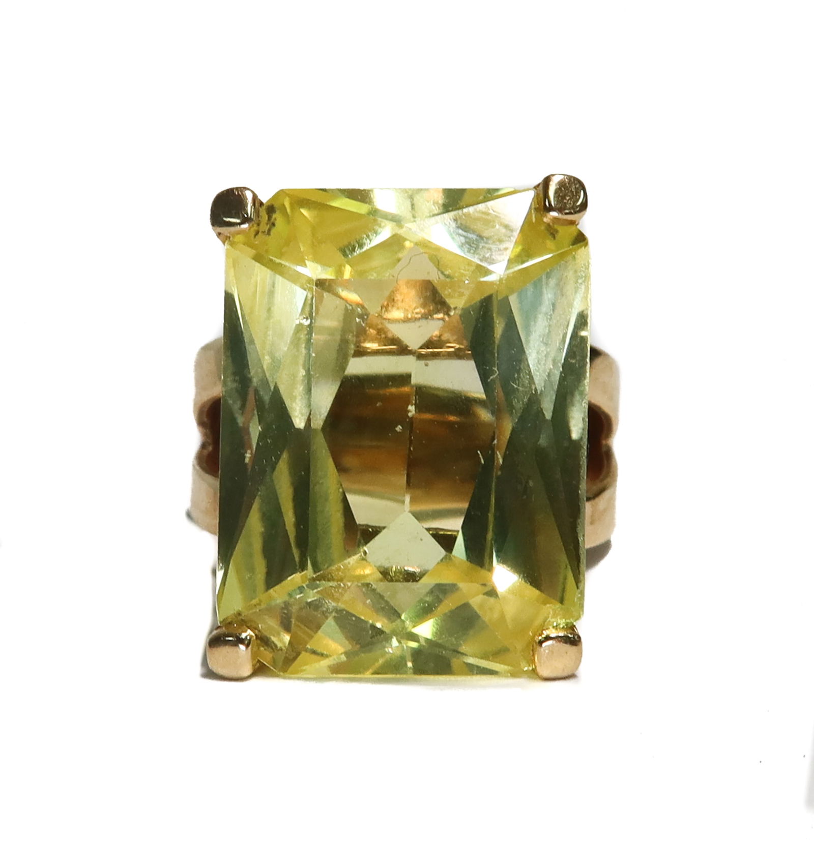 18k Yellow Gold Yellow Topaz Ring, Size 6.5 (1 of 7)
