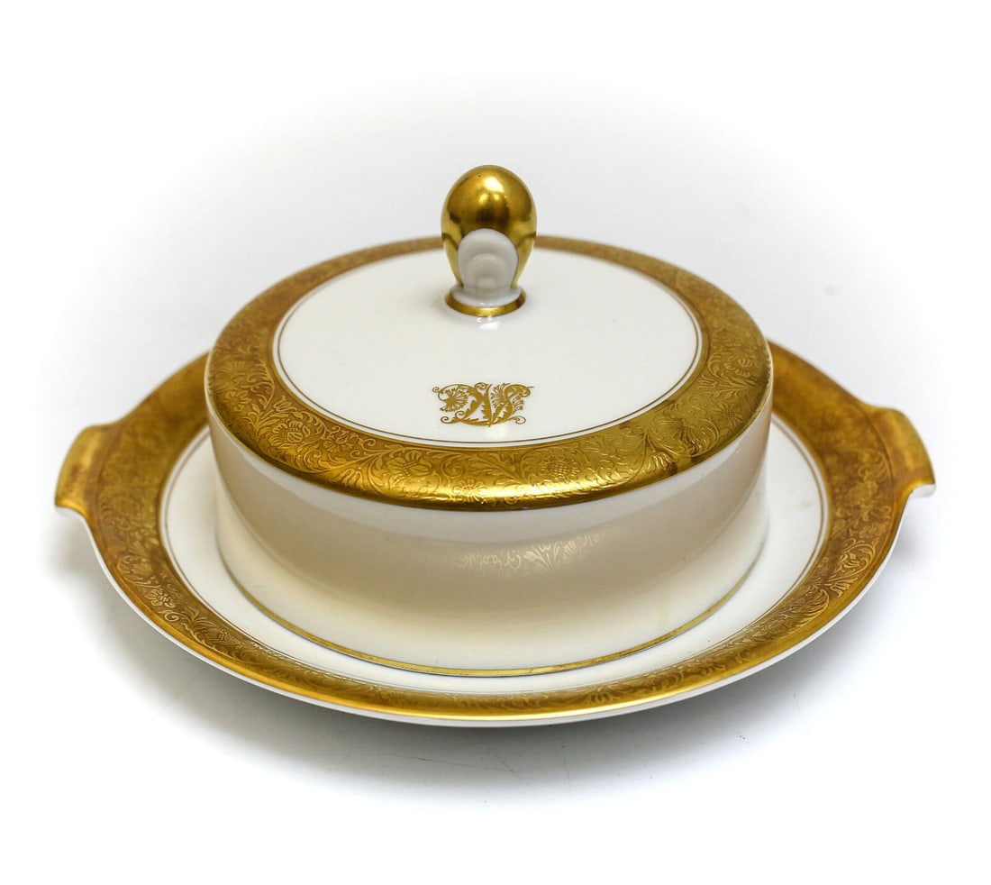 Rosenthal Porcelain  Butter Dish Monogramm Saddam Hussein (1 of 5)