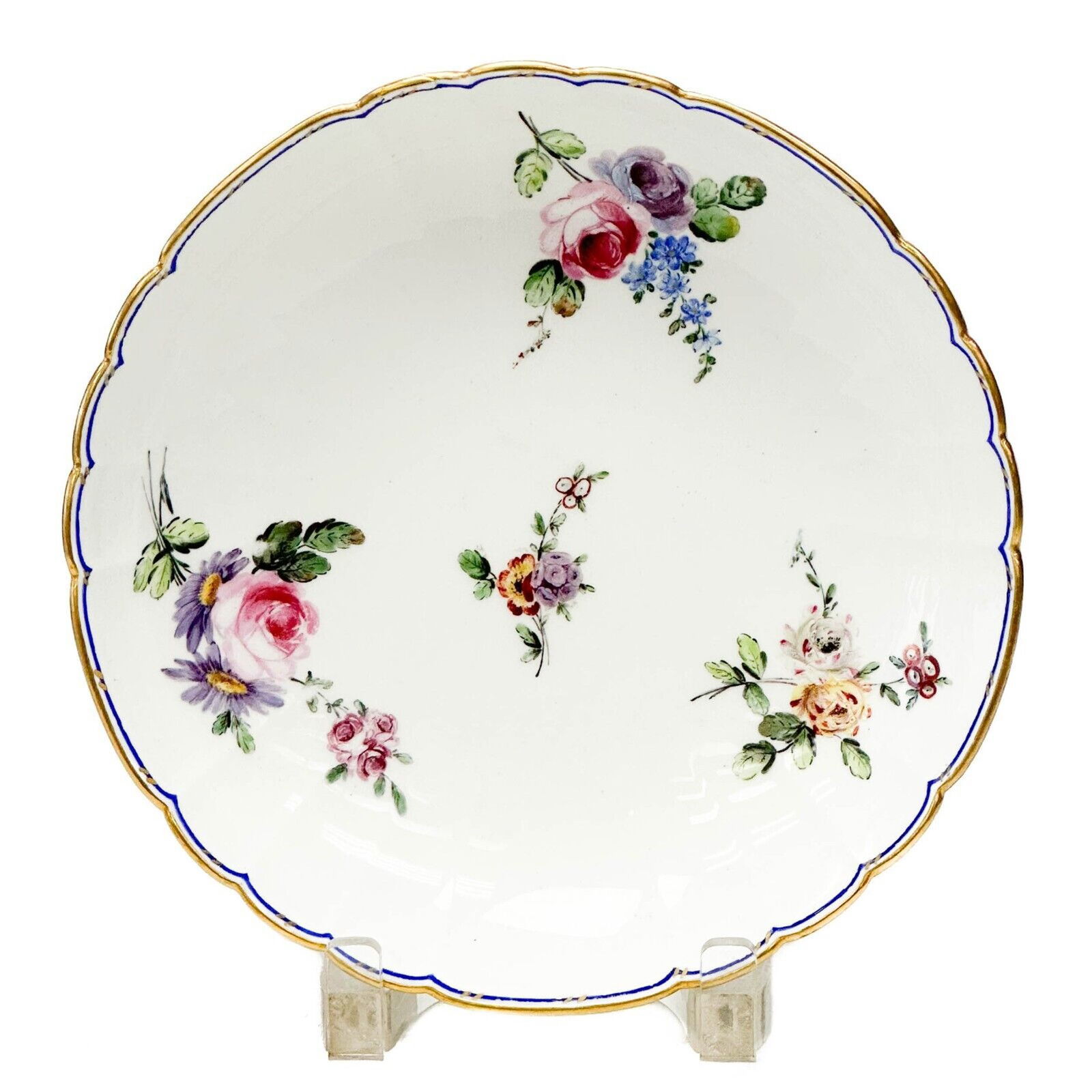 Sevres Hand Painted Floral Soft Paste Porcelain Bowl Nicolas Bulidon 1766 (1 of 6)