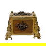 European Gilt Bronze Jewelry Box Carved Wood Florals c. 1920
