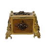 European Gilt Bronze Jewelry Box Carved Wood Florals c. 1920