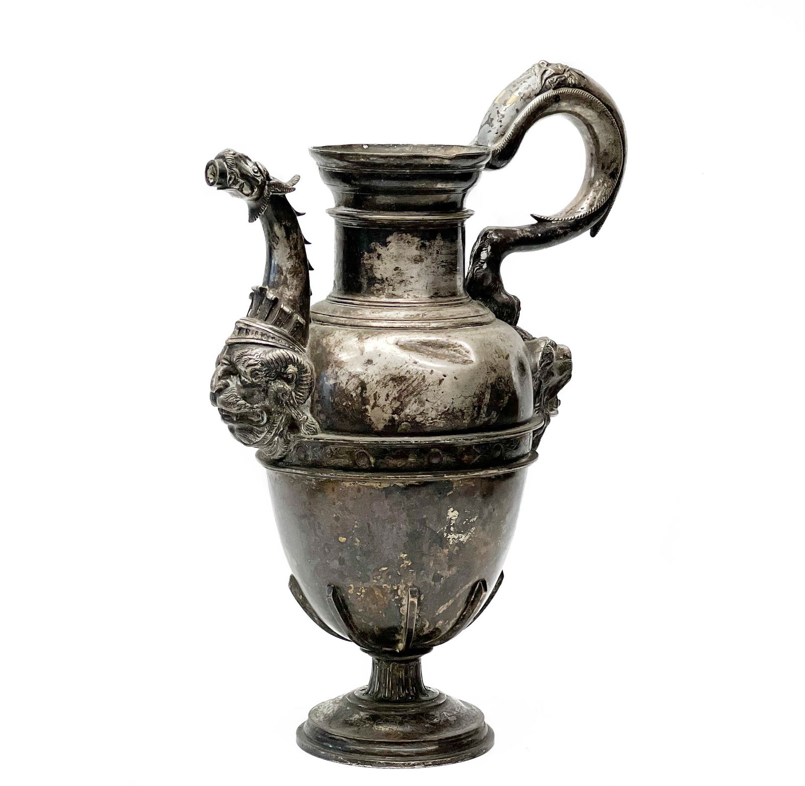 Large 18th Century Silverplate Dragon Ewer (1 of 6)