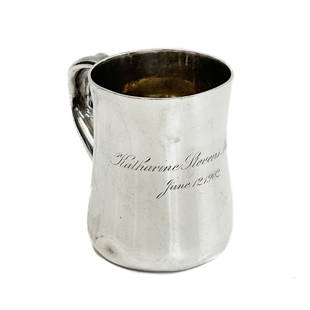 Goodnow & Jenks American Sterling Silver Handled Cup c. 1900: Goodnow & Jenks American Sterling Silver Cup, circa 1900. Bird decoration to the base of the handle. Engraved dedication with date to the center. Underside with engraved dedication, Goodnow & Jenks