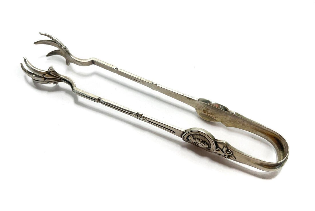 Gorham Sterling Silver 5.5 inch Sugar Tongs in Medallion, Late 19th Century (1 of 6)