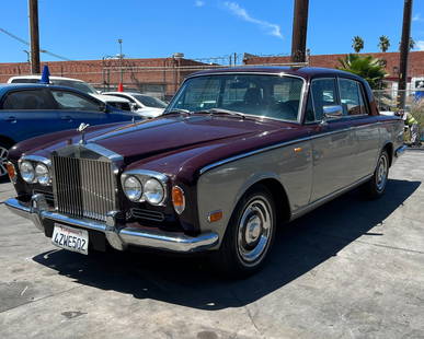 1970 Rolls Royce Silver Shadow 14K Miles: Lovely Rolls Royce Silver shadow from a Beverly Hills estate. Manufactured in May 1970 with maroon red and tan exterior and tan leather interior. The car appears to be in fully original unrestored con