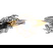 14k Yellow Gold Sapphire and Diamond Flower Ring, Size 4
