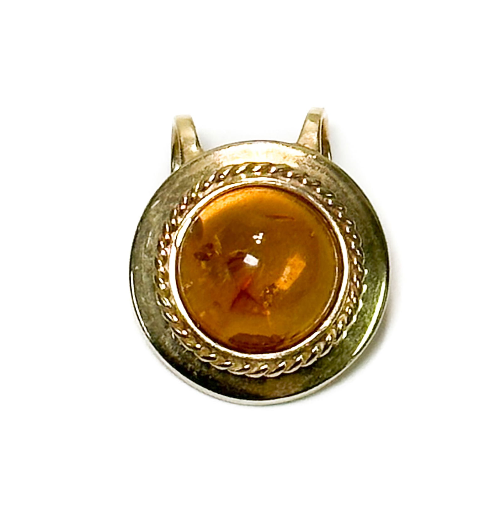 14k Yellow Gold and Amber Necklace Pendant (1 of 8)