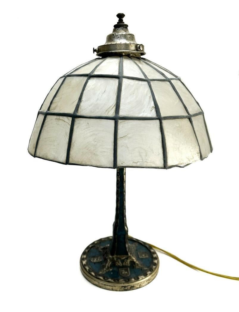 Tiffany Studios New York Cold Painted Bronze Lamp in Heraldic Blue #691 (1 of 9)