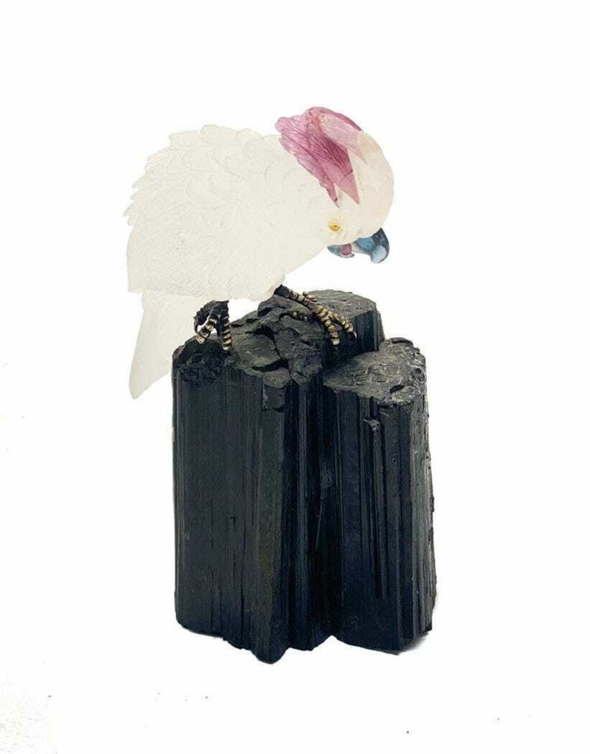 Carved Rock Crystal Figure Cockatoo by Eberhard Bank (1 of 7)