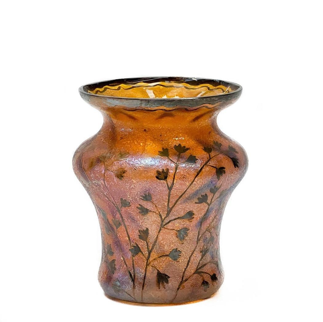 Loetz Austria Silvered Acid Etched Iridescent Art Glass Vase (1 of 9)