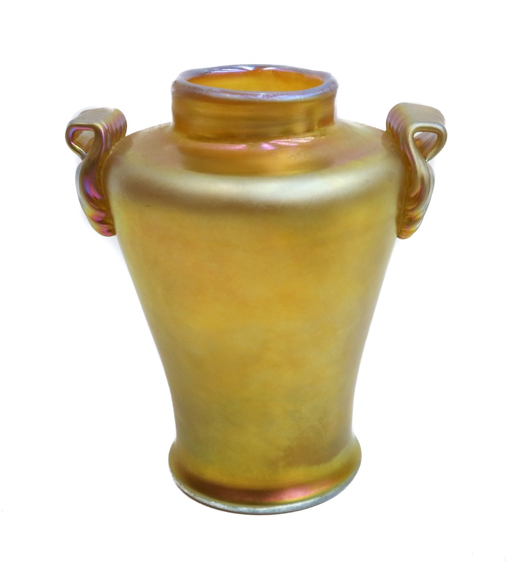 Gold Favrile Twin Handled Vase (1 of 9)