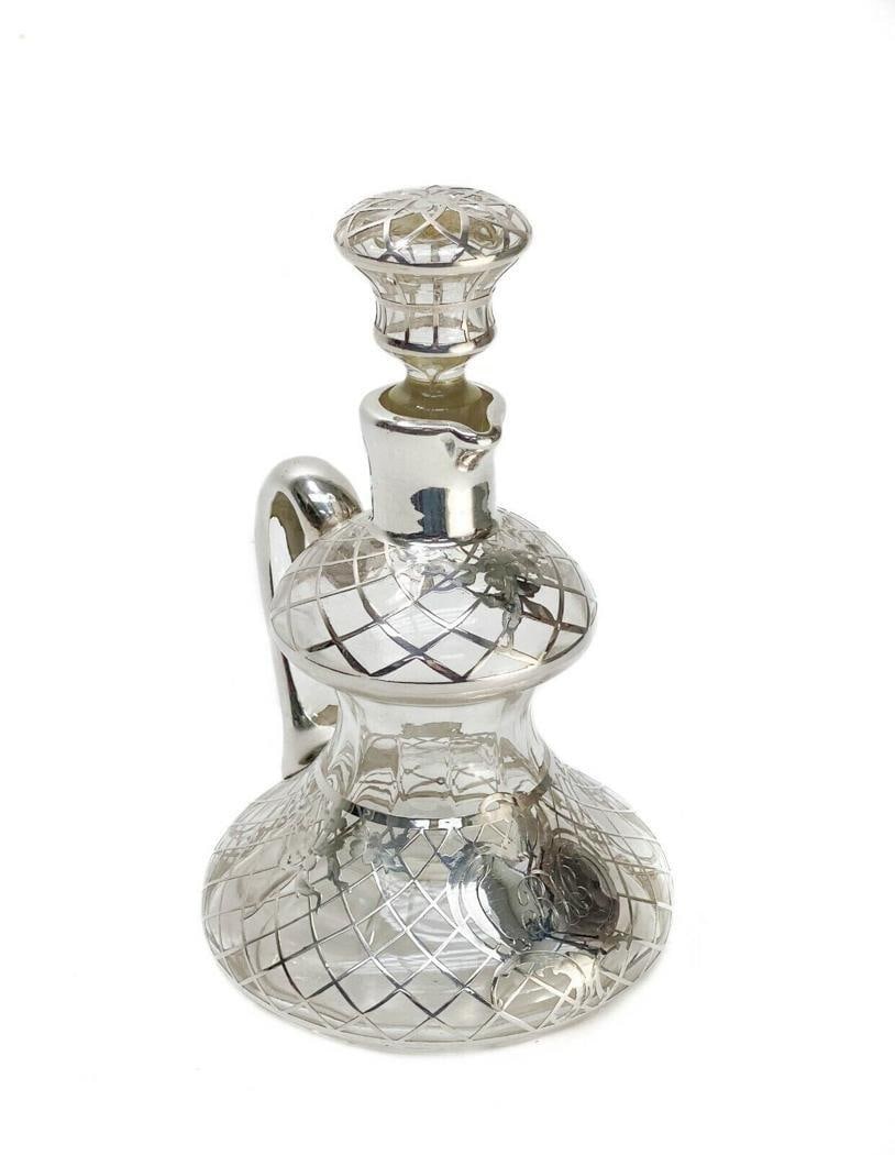 American Glass and Silver Overlay Jug or Decanter (1 of 7)