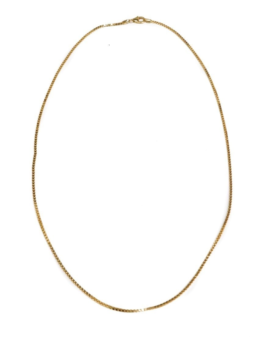 14k Milor Italian Cube Link Necklace: 14k Milor Italian Cube Link Necklace. Marked 14k to the clasp. Weight Approx., 8.3 grams Measures Approx., $16 inches length Domestic Shipping: $25