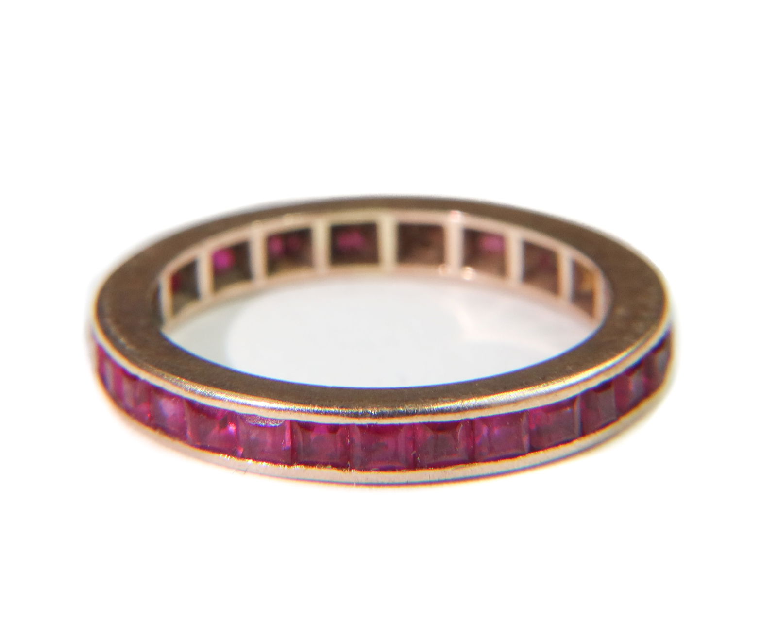 14k Rose Gold and Ruby Eternity Band Ring, Size 5 (1 of 5)