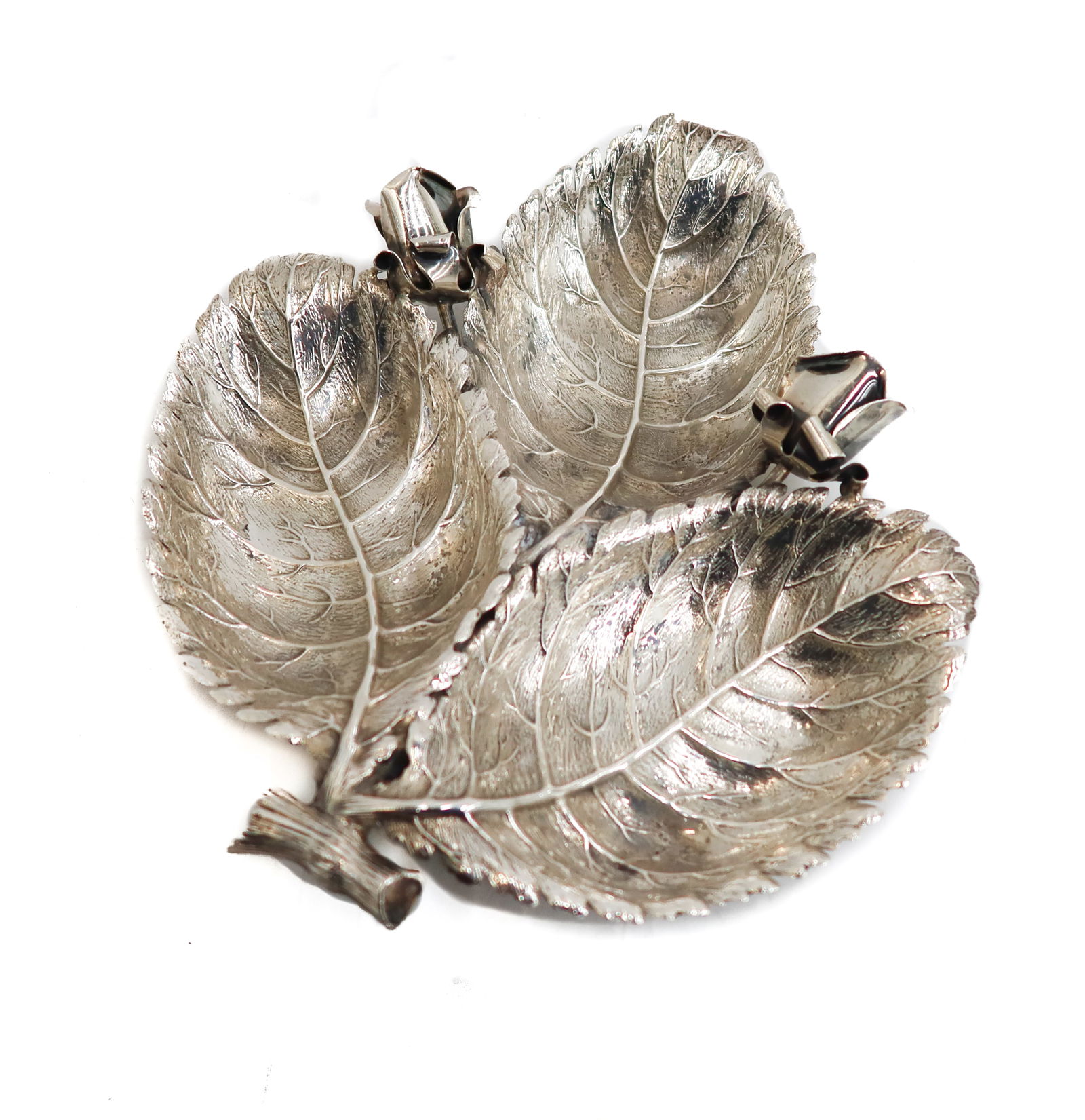 Buccellati Italian Sterling Silver 3 Leaf Nut Dish (1 of 8)