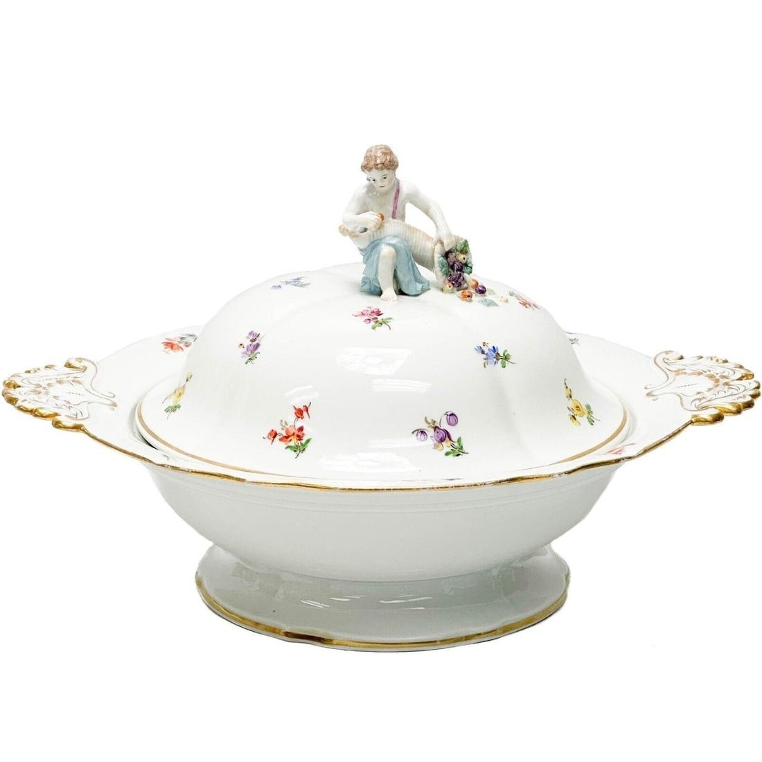 Meissen Germany Hand Painted Porcelain Lidded Tureen Figural Putti circa 1930 (1 of 6)