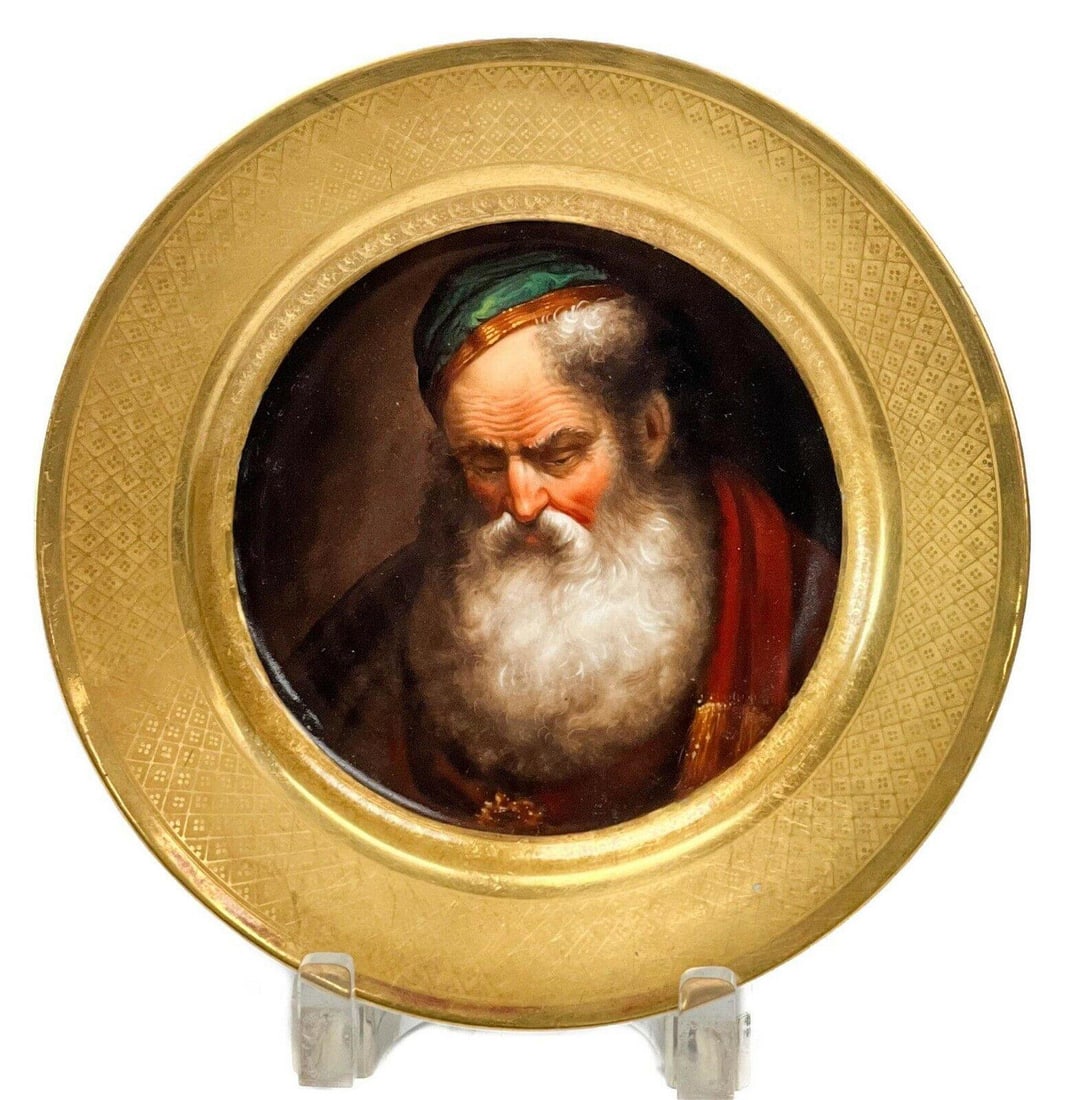 Denuelle France Painted Porcelain Portrait Cabinet Plate (1 of 6)