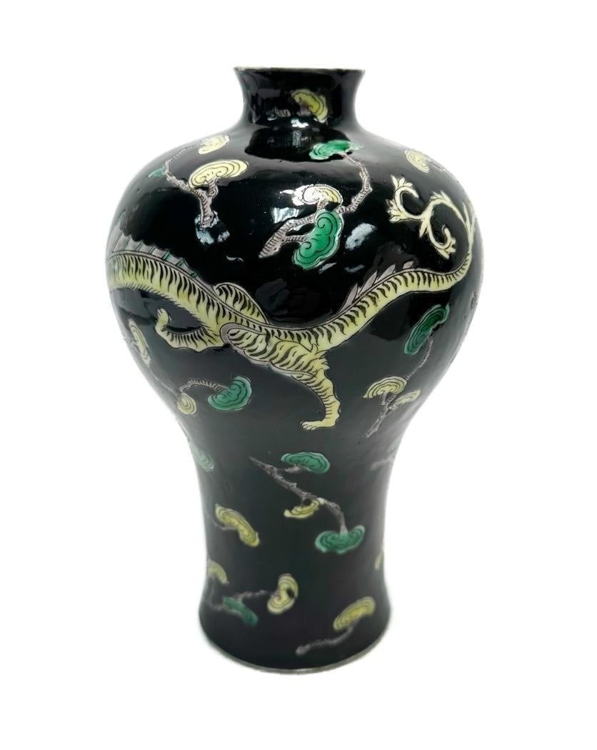 Chinese Famille Noire Meiping Vase (1 of 9)