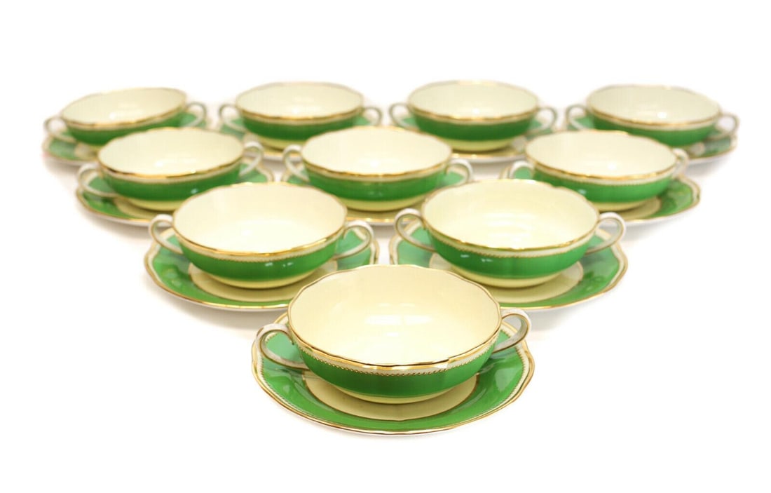 10 Copeland Spode for Tiffany & Co. Bouillon Bowls and Underplates, circa 1900 (1 of 4)