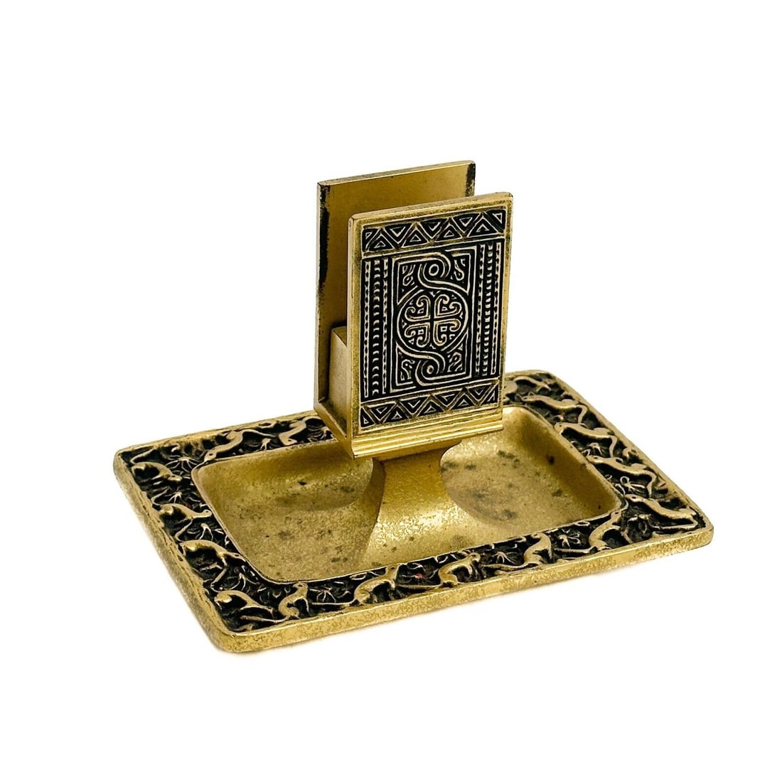 Tiffany Studios New York Gilt Bronze Matchbox Holder in Venetian Ermine #1684 (1 of 6)