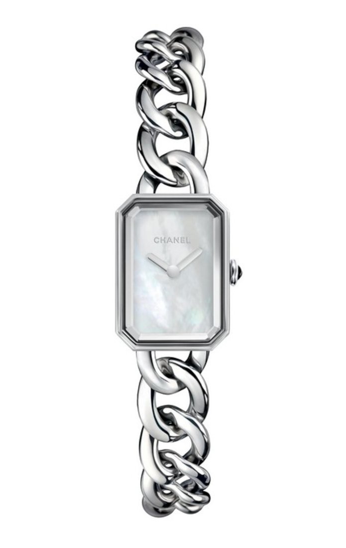 Chanel Premiere Gourmette Chain Watch with White Mother of Pearl Dial #H3249 (1 of 7)