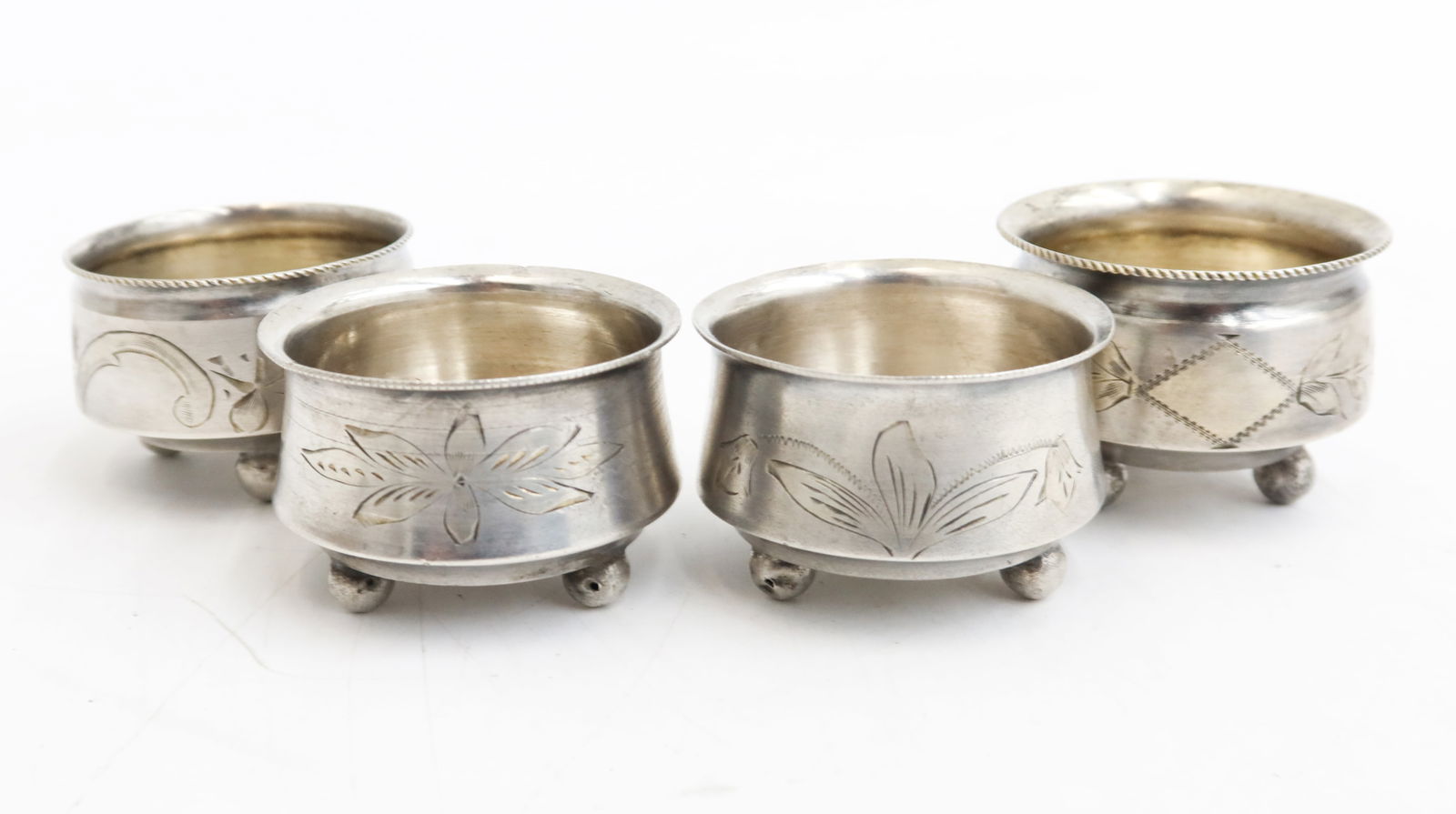 4 Russian 84 Silver Footed Salt Cellars (1 of 8)