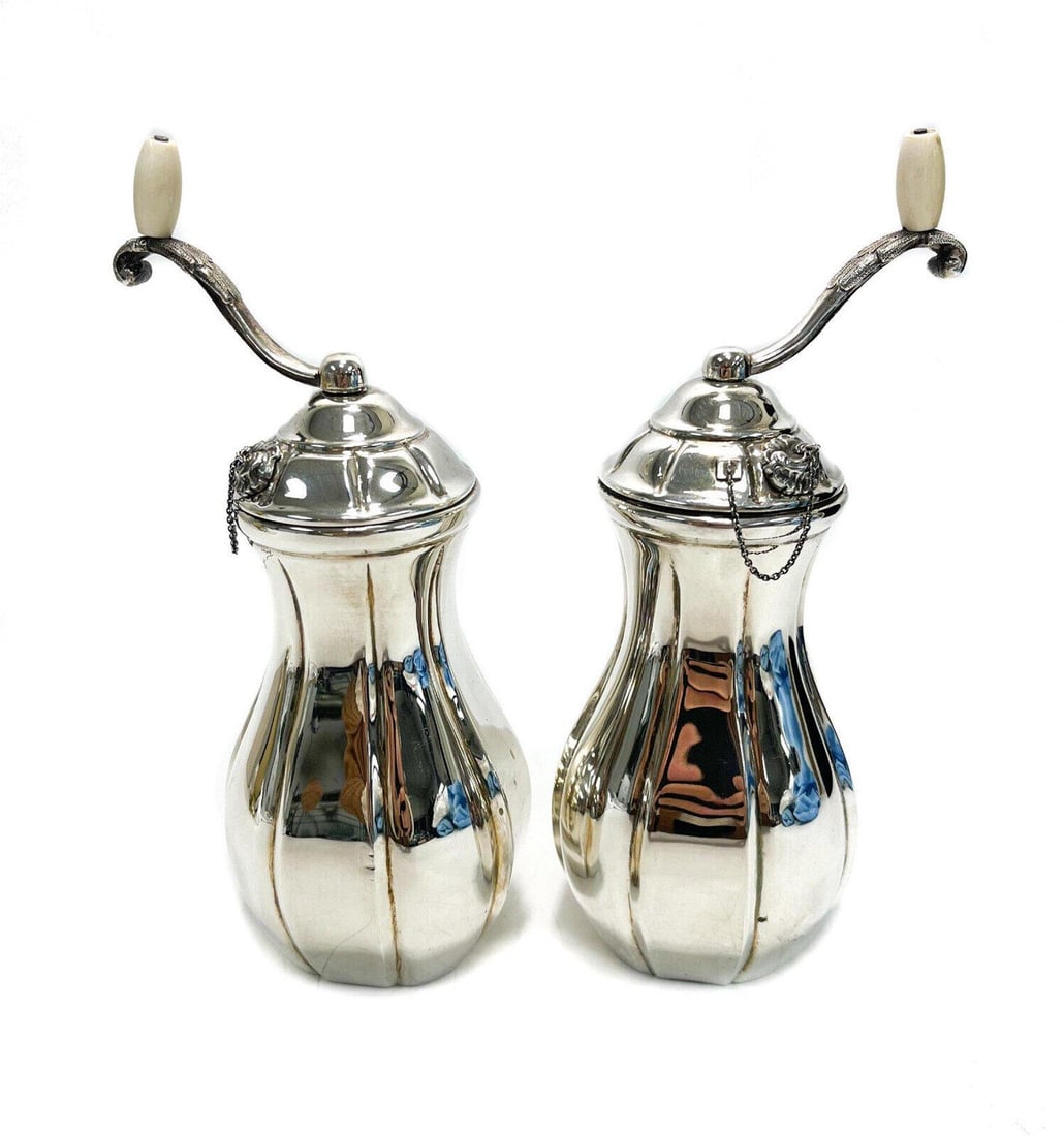 Pair Danish Sterling Silver for Tiffany & Co Salt or Pepper Mills, circa 1960 (1 of 8)