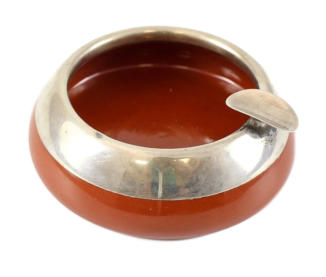 Candinen .800 Silver German Ashtray with Cigarette Rests; Makers Mark (1 of 4)