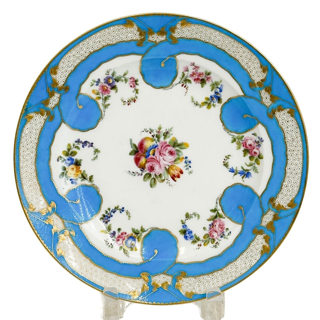 Sevres Soft Paste Porcelain Plate Blue Celeste Sophie Chanoux 1790 (1 of 4)