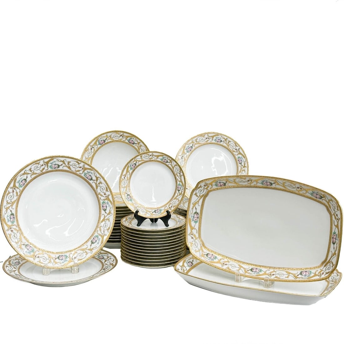 46pc Epiag Pirkenhammer Czech Hand Painted Porcelain Dinner Service for 14 c1930 (1 of 8)