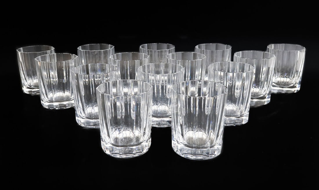 14 Baccarat France Crystal Glass Double Old Fashioned Goblets in Monaco, Signed (1 of 7)