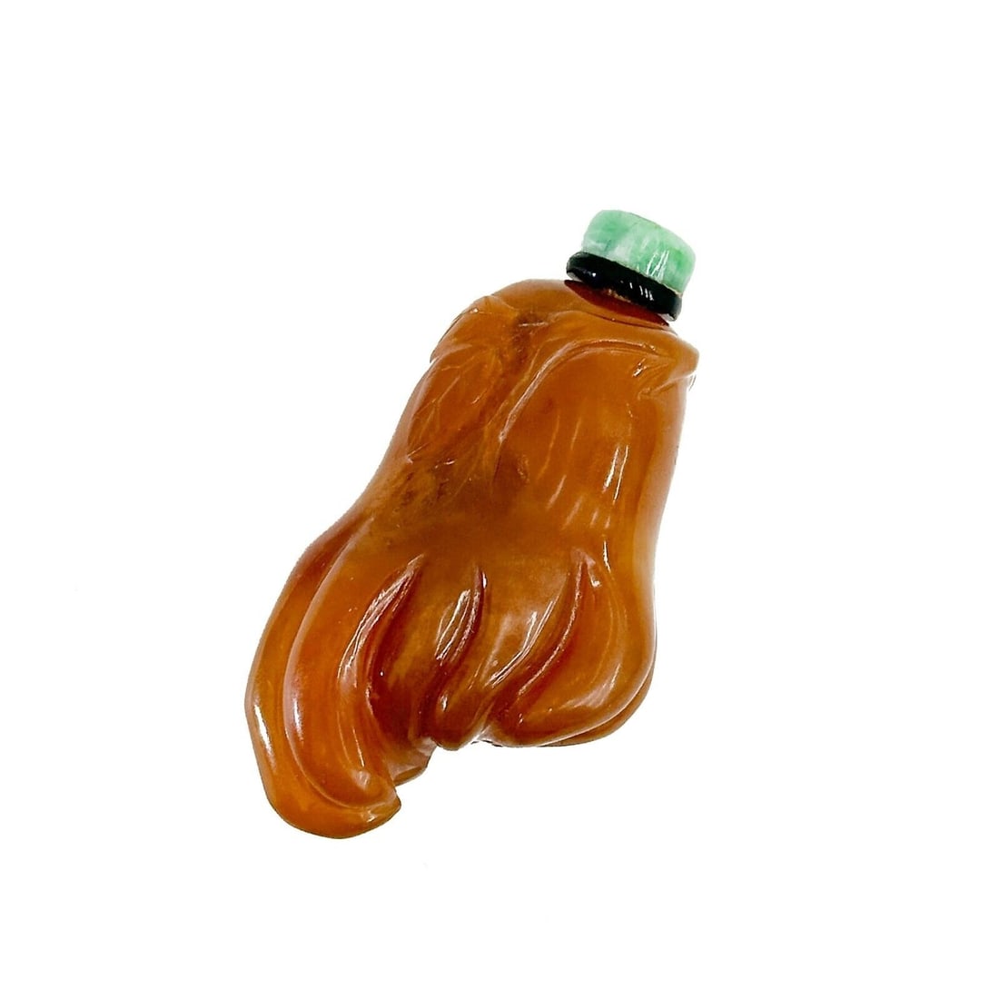 Chinese Carved Honey Agate Stone Snuff Bottle circa 1880 (1 of 4)