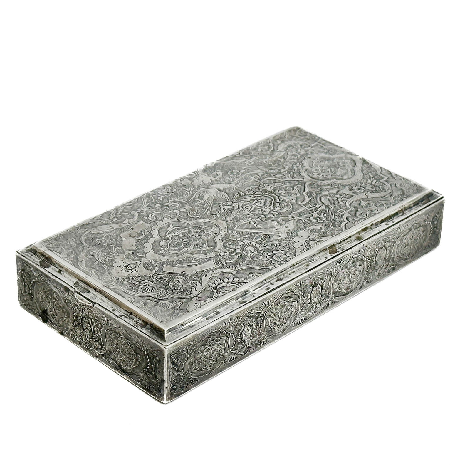 Middle Eastern Persian Engraved Silver Box (1 of 6)