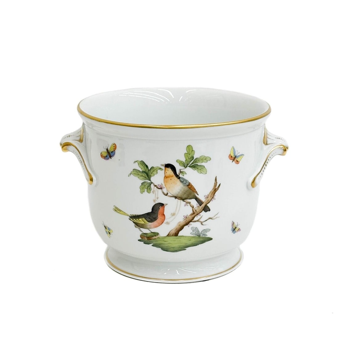 Herend Hungary Rothschild Birds Hand Painted Porcelain 6.5 inch tall Cache Pot (1 of 4)