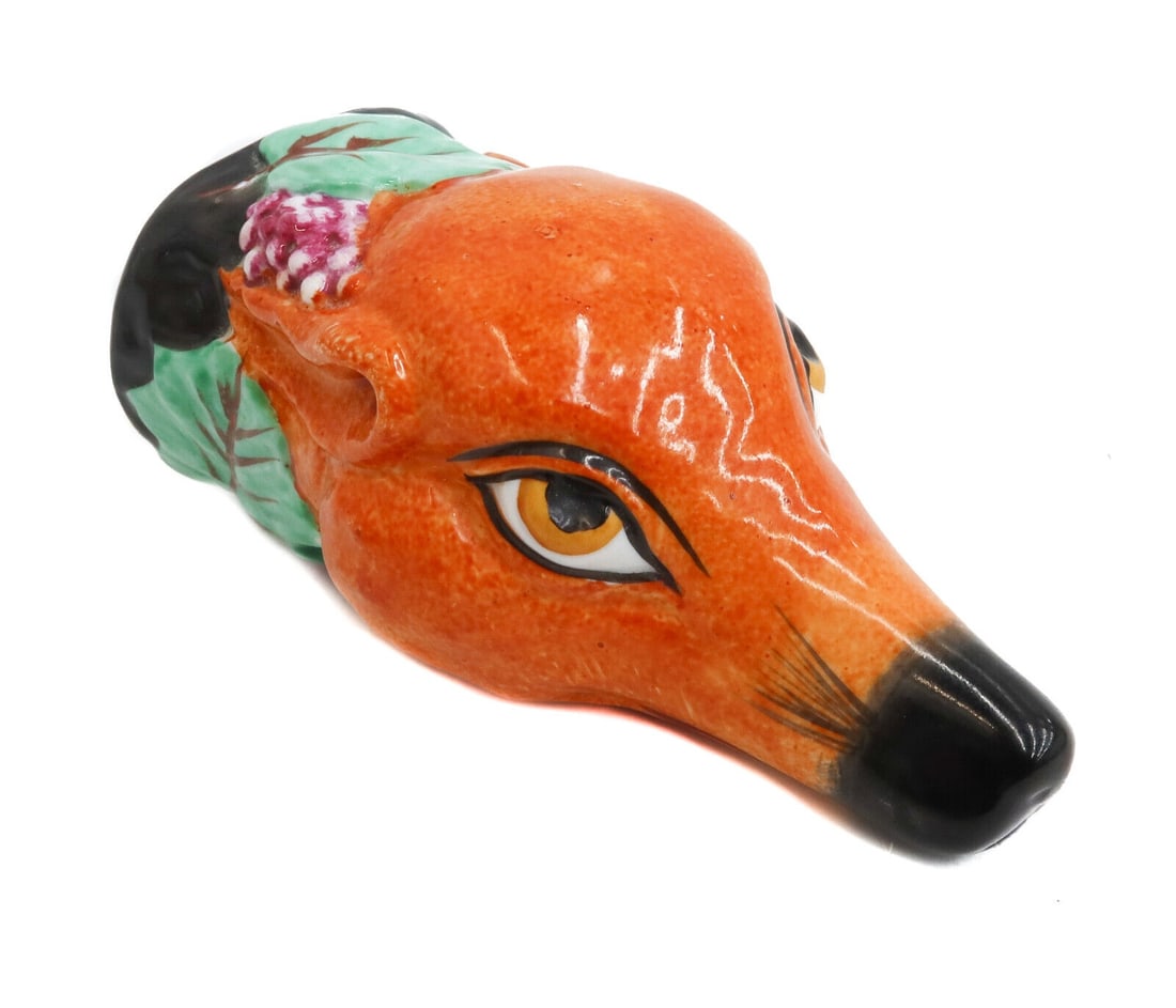 English Staffordshire Porcelain Stirrup Cup of a Fox, 19th Century (1 of 9)