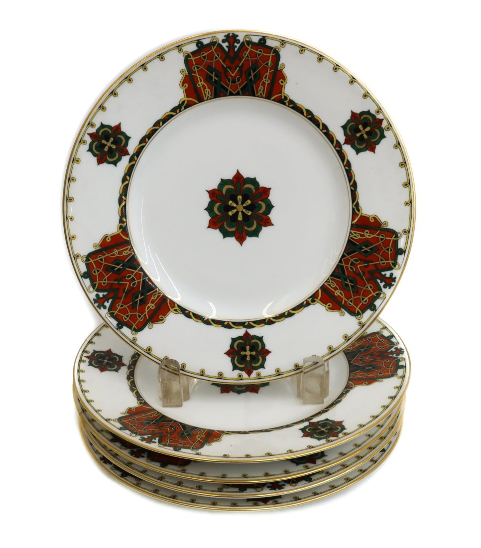 5 Kornilov Bros. Porcelain Imperial Plates, circa 1910 (1 of 4)