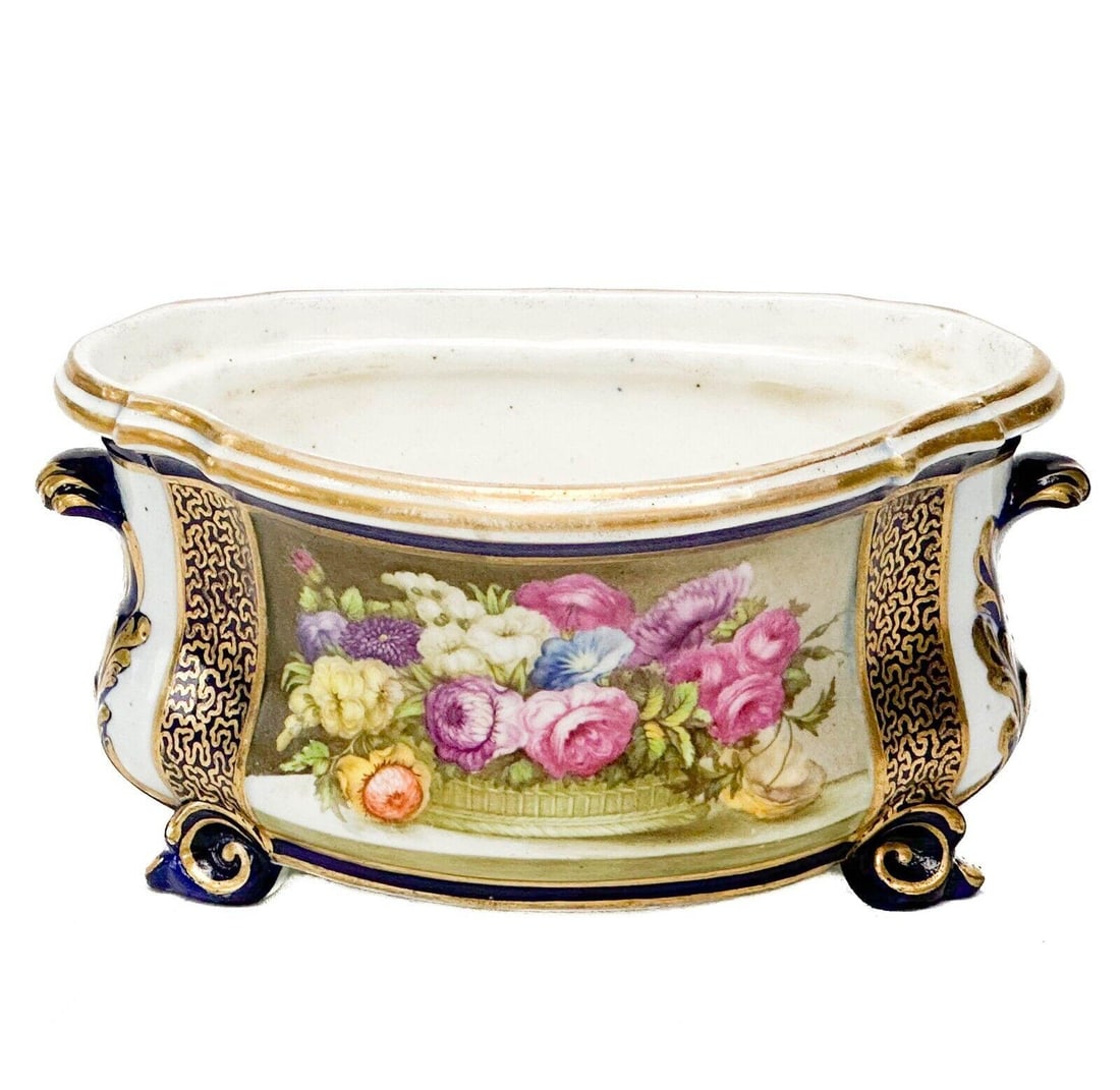 Royal Crown Derby Hand Painted Porcelain Jardiniere Cache Pot c. 1815 (1 of 8)