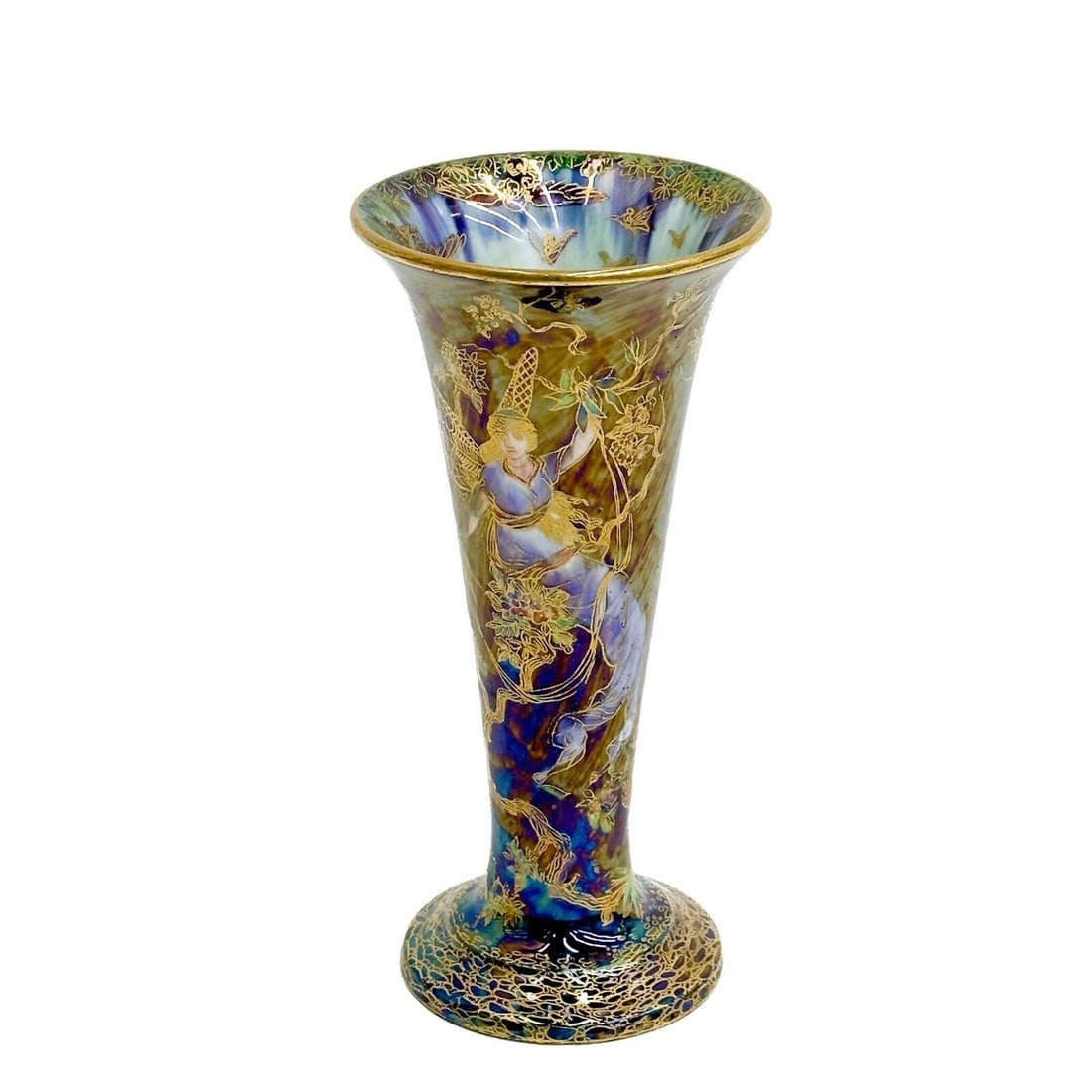 Wedgwood England Fairyland Lustre Porcelain Vase Butterfly Women circa 1920 (1 of 6)