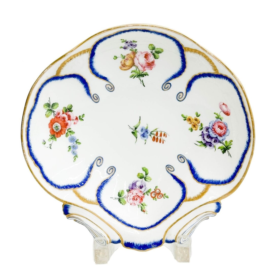 Sevres Hand Painted Porcelain Dish Feuille de Choux circa 1759 (1 of 3)