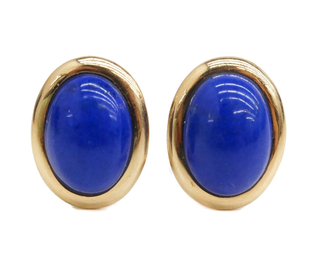 14k Yellow Gold Lapis Lazuli Earrings (1 of 5)