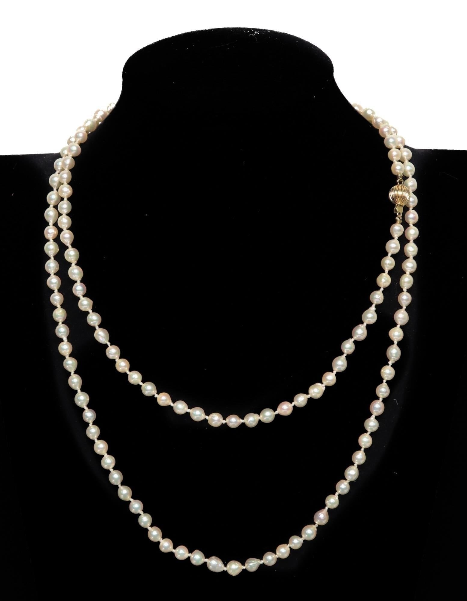 14k Yellow Gold Cultured Pearl Single Strand Necklace (1 of 5)