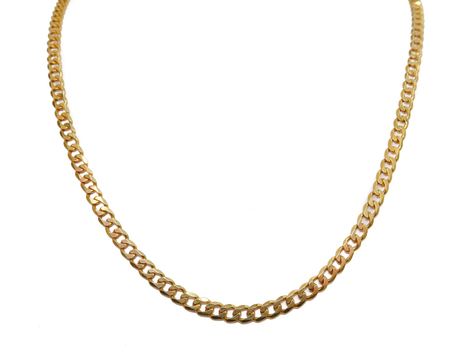 Italian 18k Yellow Gold Curb Chain Necklace: Italian 18k Yellow Gold Curb Chain Necklace. Marked 750 to clasp with italian maker mark "AR 570" Weight Approx., 7.64 grams Measures Approx., 17 inches length Dometic Shipping: $25