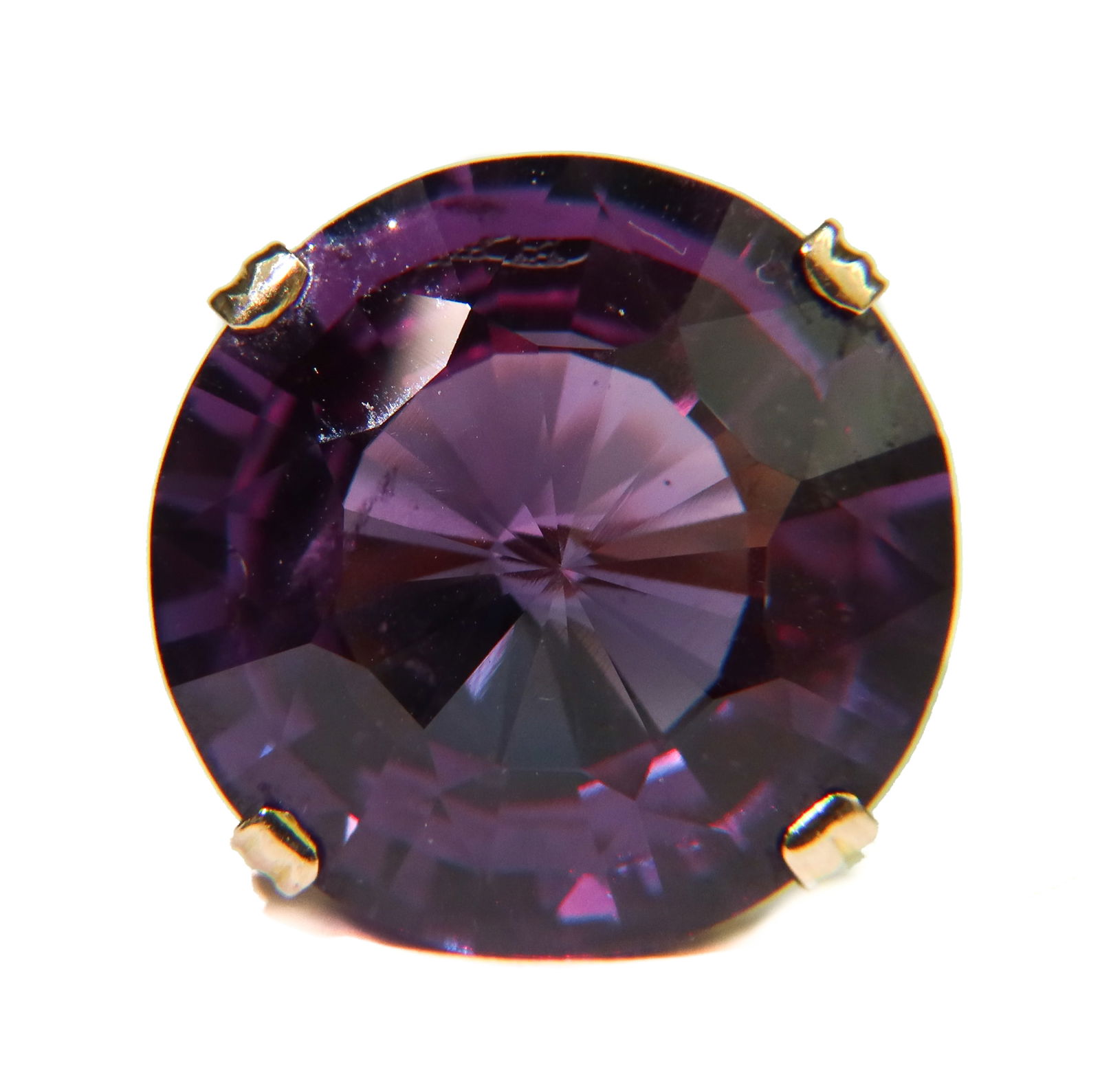 14k Yellow Gold Purple Sapphire Ring, Size 5.5 (1 of 9)