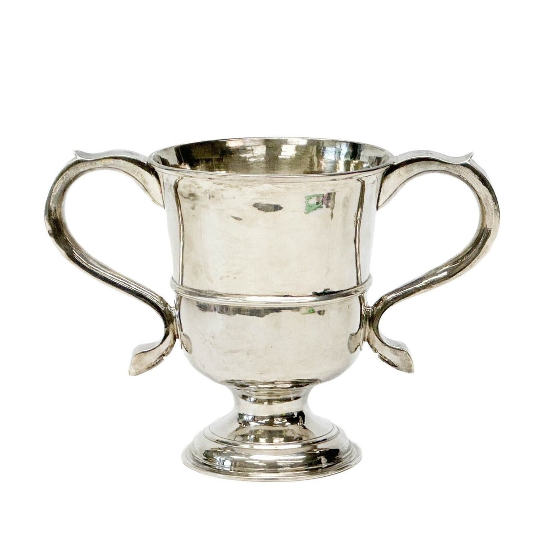 John Langlands I English Sterling Silver Twin Handled Trophy Cup circa 1765 (1 of 7)