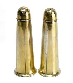 Pair Wallace Gilt Sterling Silver Salt & Pepper Casters #3404, circa 1900