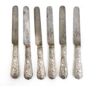6 Persian Silver Knives